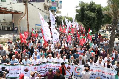 الجبهة الشعبية مسيرة رفض زيارة ترامب للاراضي الفلسطينية (12)