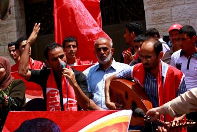 طلائع غسان كنفاني وجبهة العمل الطلابي في اسنادهم للاسرى _ تصوير خالد ابوالجديان ‫(1)‬